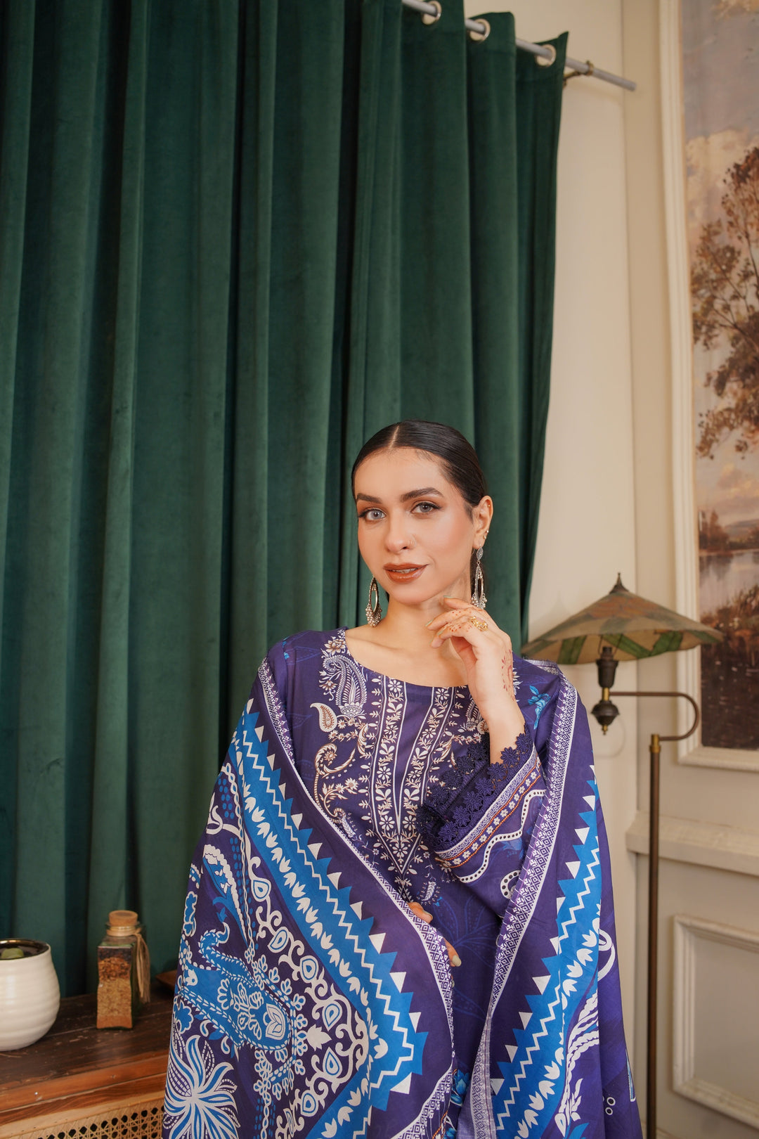 Celestial Indigo - Lala Mashaal Stitched
