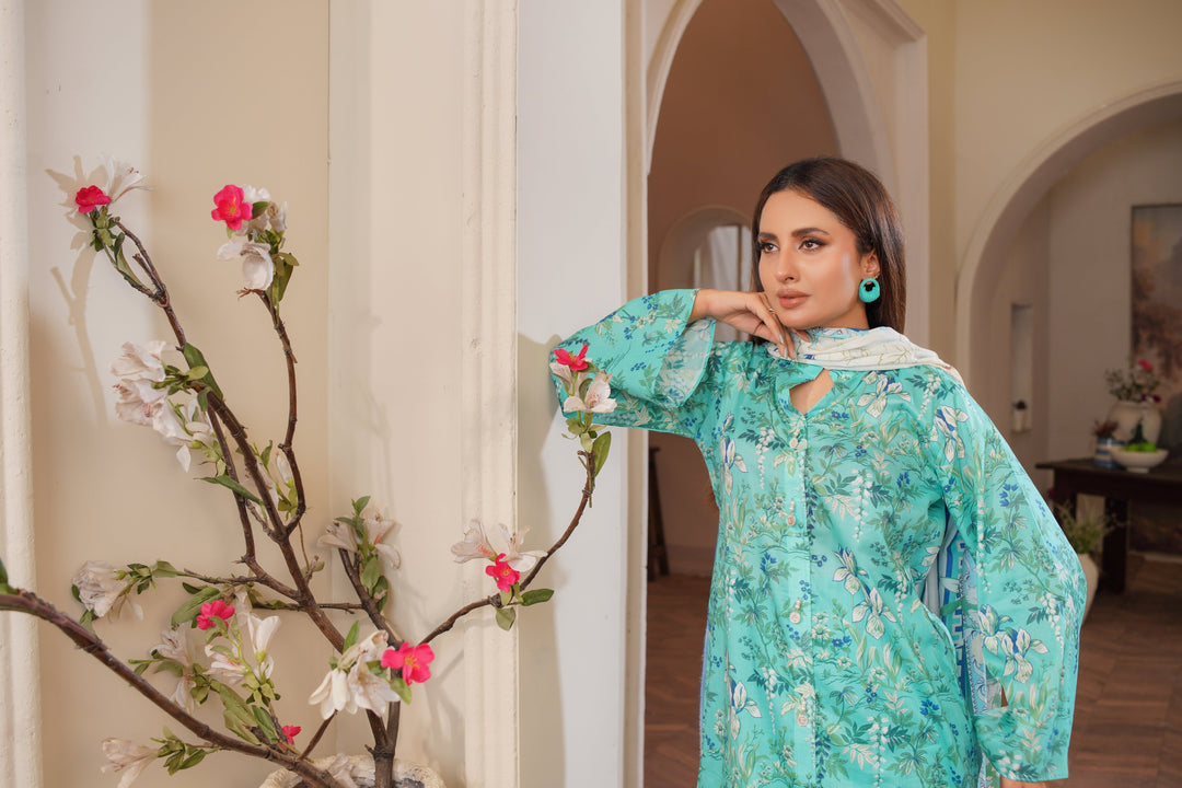 Serene Mint - Lala Mashaal Stitched