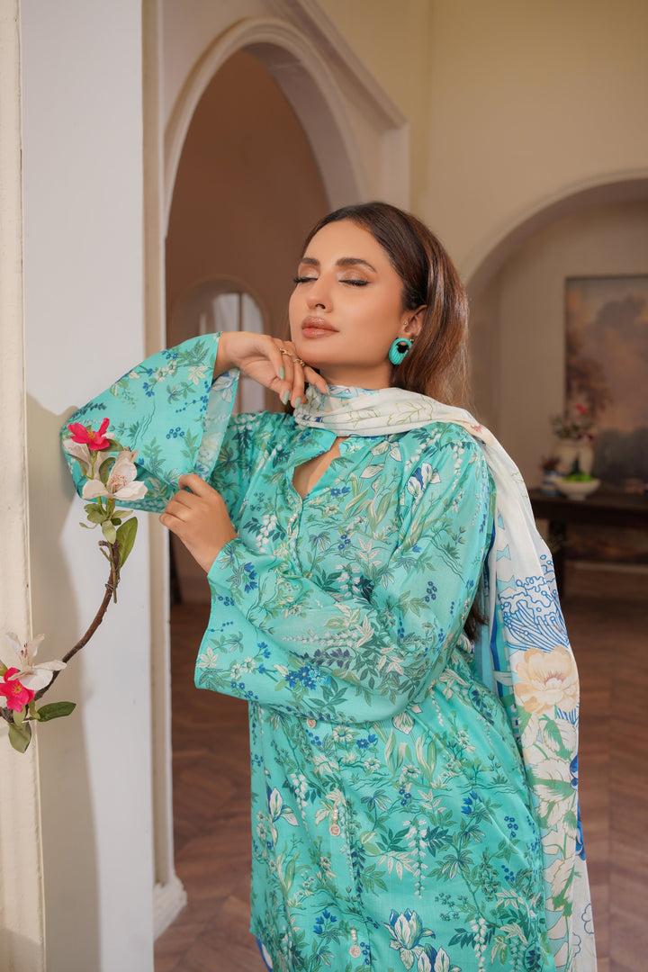 Serene Mint - Lala Mashaal Stitched