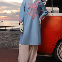 Lawn Blue Kurti - J. Junaid Jamshed