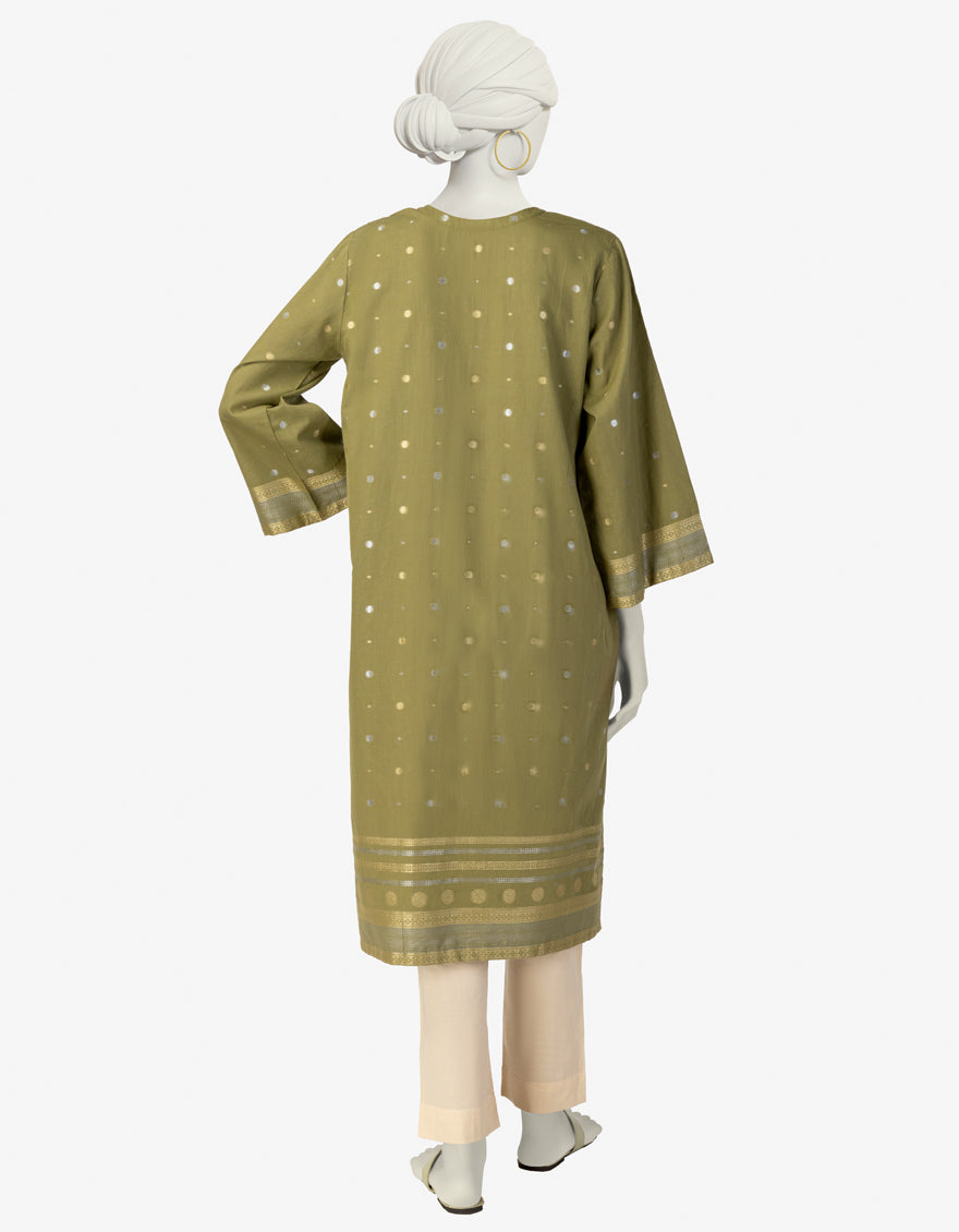 Jacquard Green Kurti- J. Junaid Jamshed