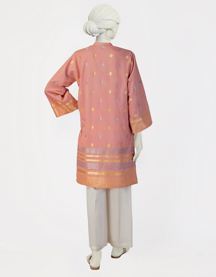 Jacquard Pink Kurti- J. Junaid Jamshed