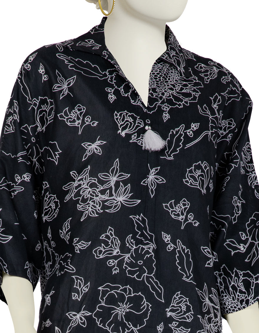 Lawn Black Kurti - J. Junaid Jamshed