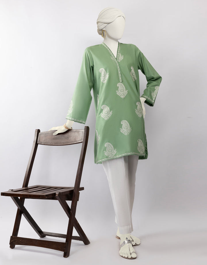 Lawn Green Kurti - J. Junaid Jamshed