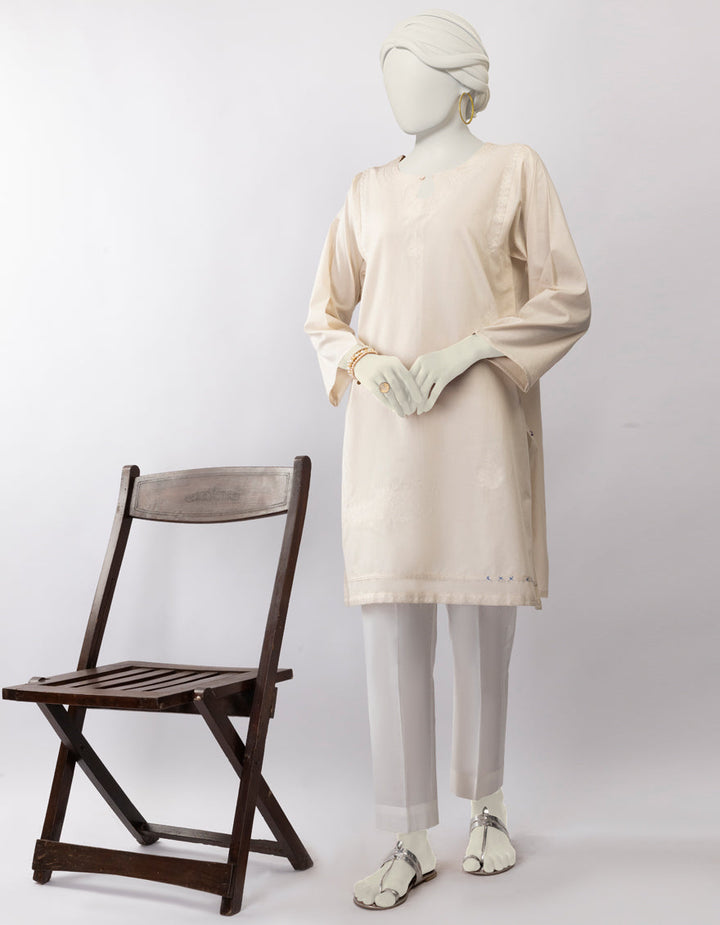 Lawn Off White Kurti - J. Junaid Jamshed