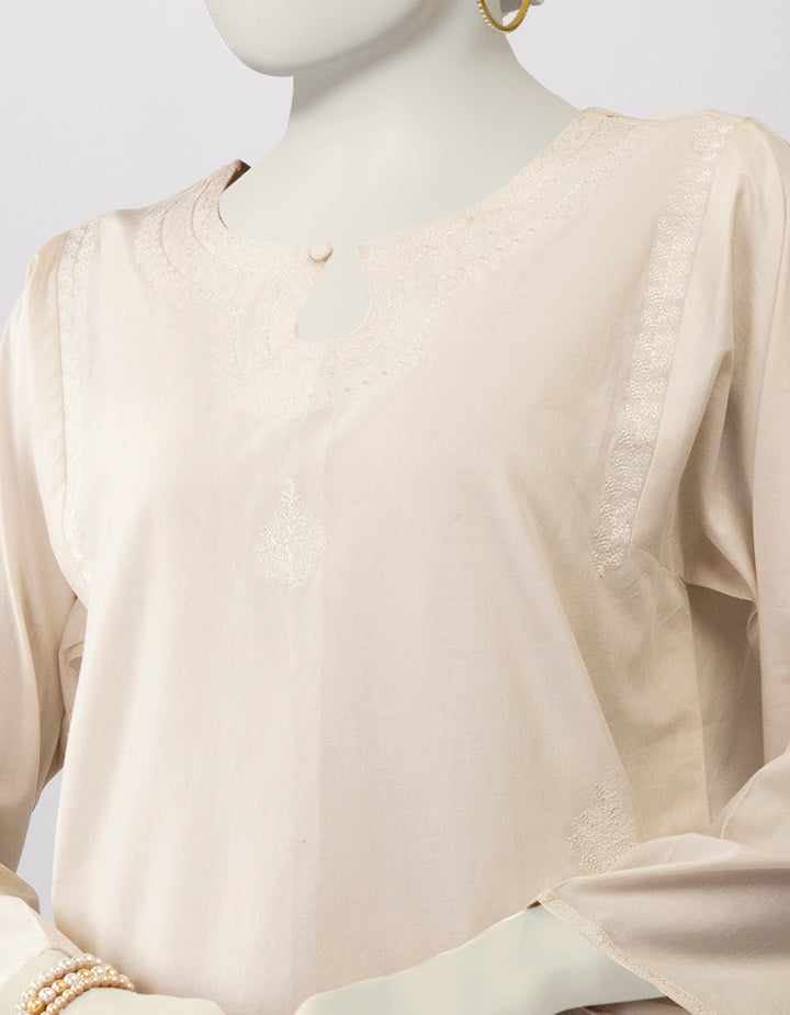 Lawn Off White Kurti - J. Junaid Jamshed