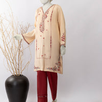 Silk Beige Kurti - J. Junaid Jamshed
