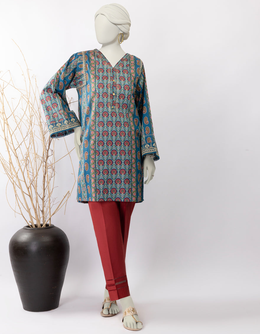 Lawn Blue Kurti - J. Junaid Jamshed