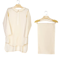Lawn Cream Stitched Suit - J. Junaid Jamshed