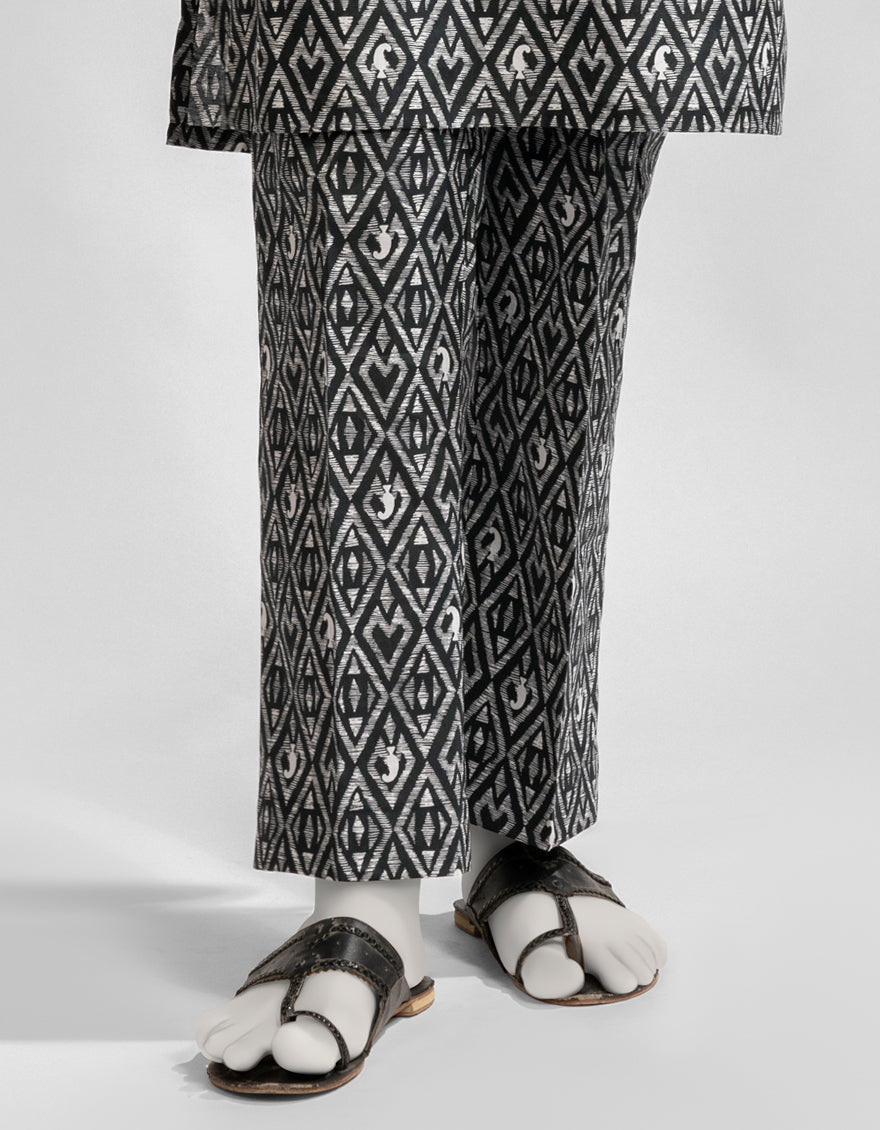 Lawn Black Trouser - J. Junaid Jamshed