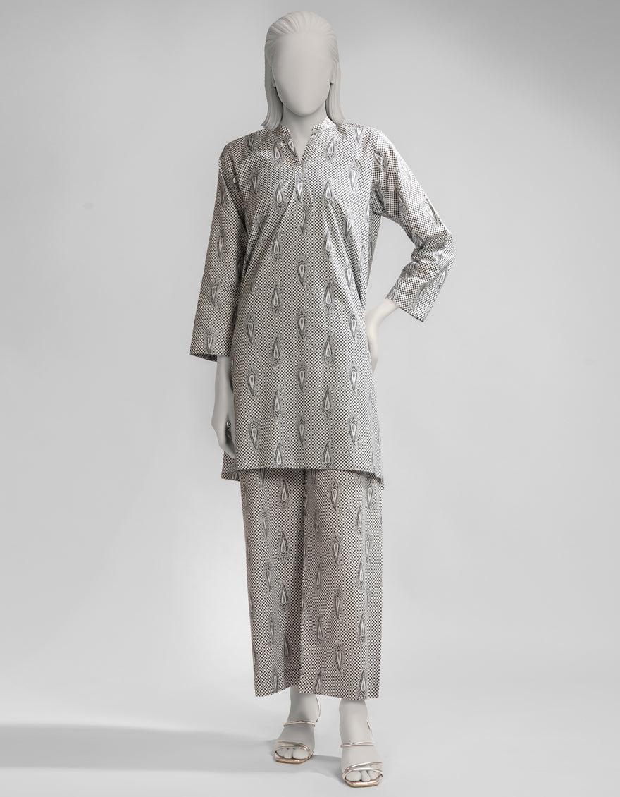 Dyed White Kurti - J. Junaid Jamshed