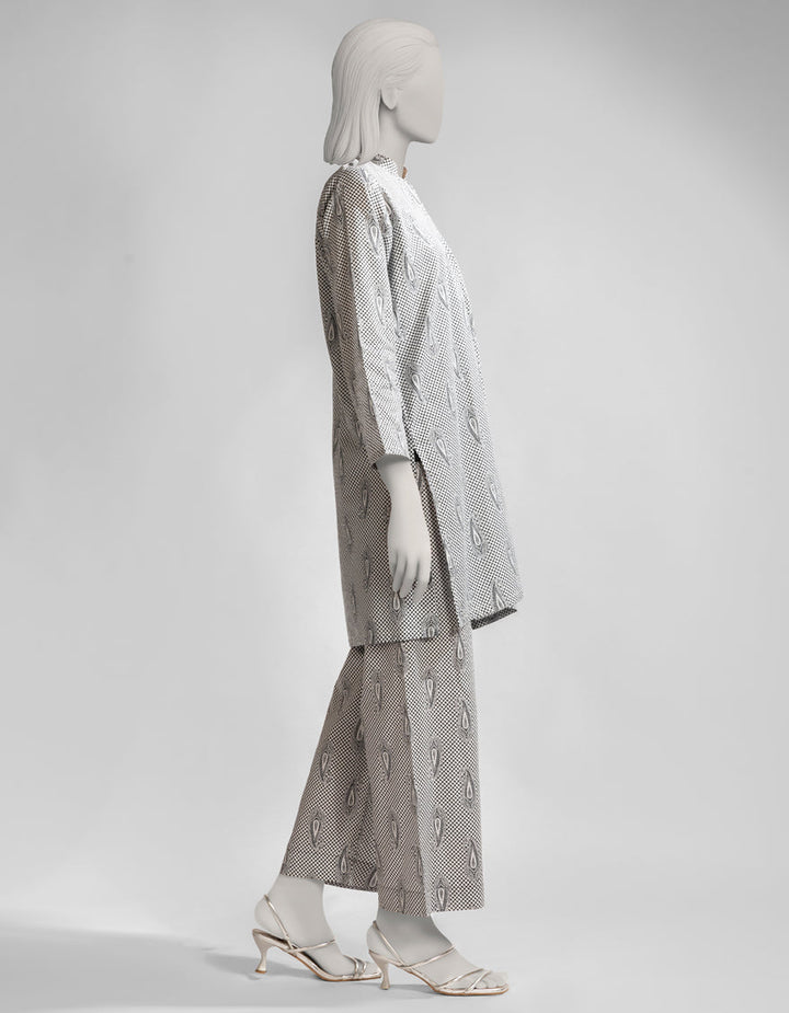 Dyed White Kurti - J. Junaid Jamshed