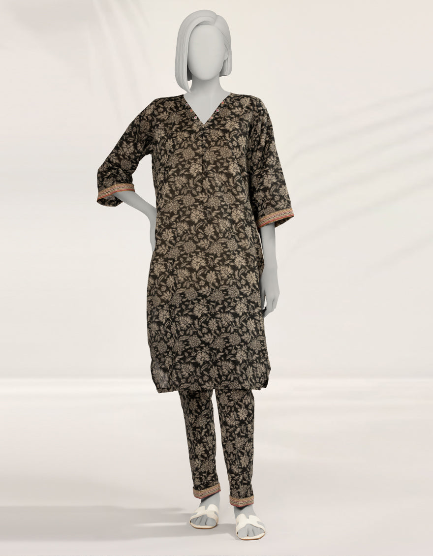 Lawn Black Kurti - J. Junaid Jamshed