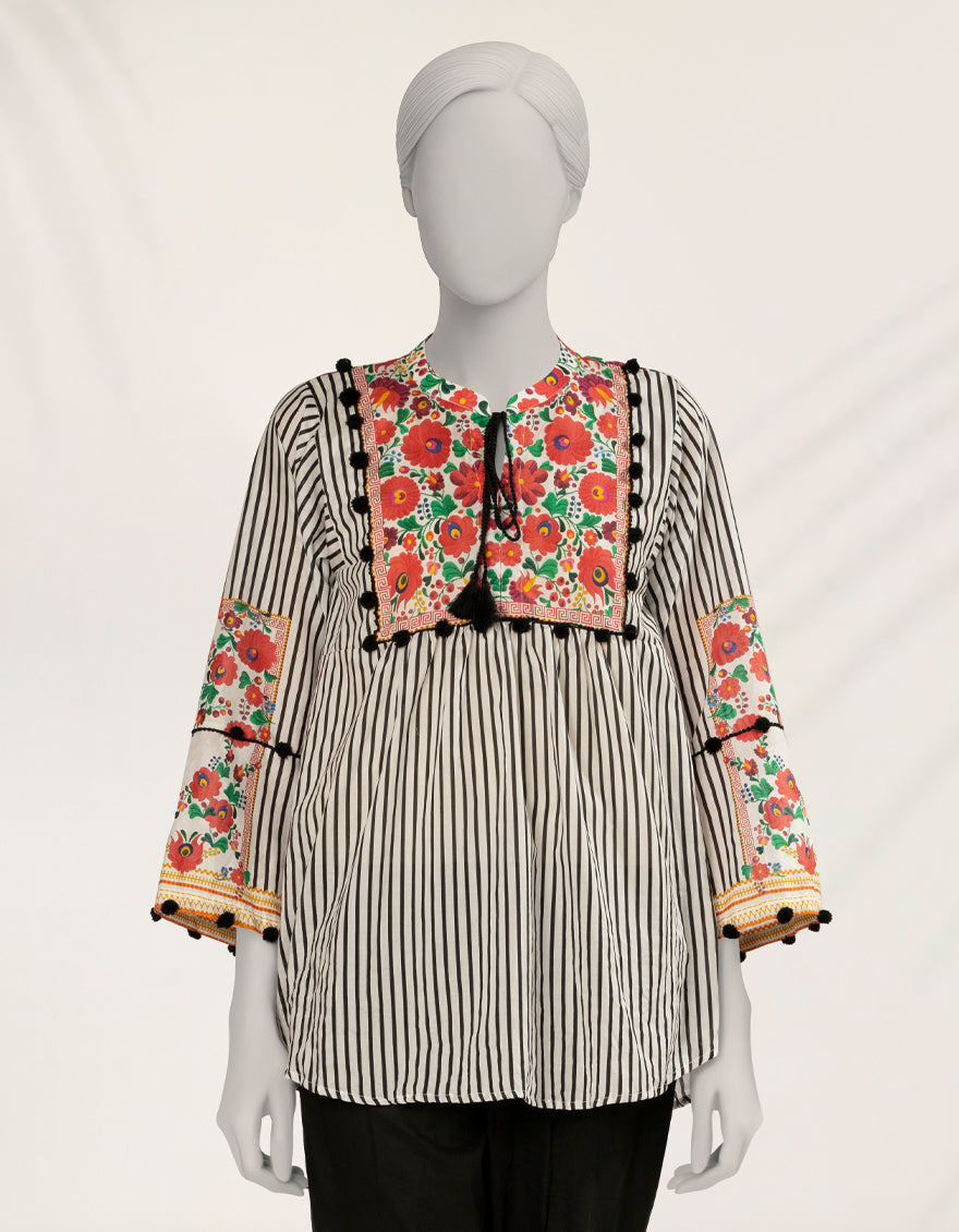 Lawn White Kurti - J. Junaid Jamshed
