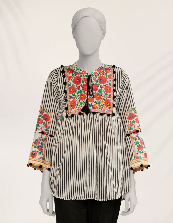 Lawn White Kurti - J. Junaid Jamshed