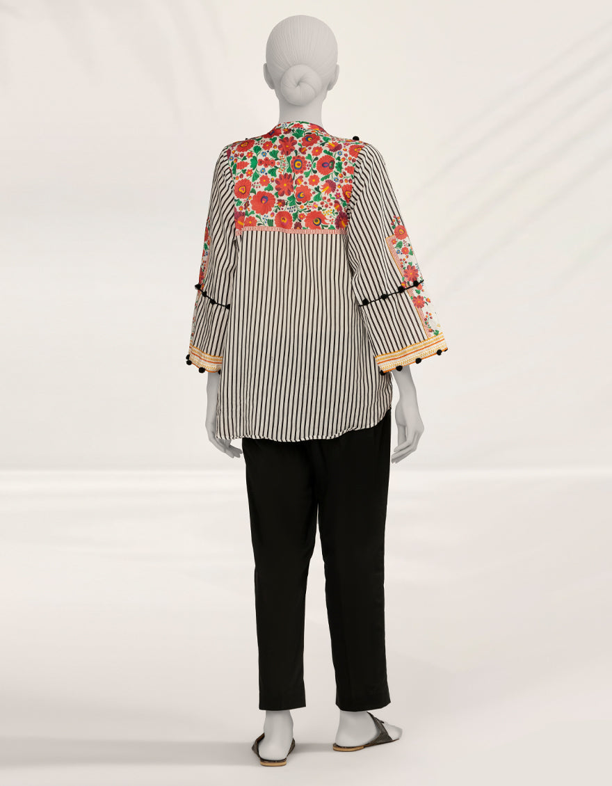 Lawn White Kurti - J. Junaid Jamshed