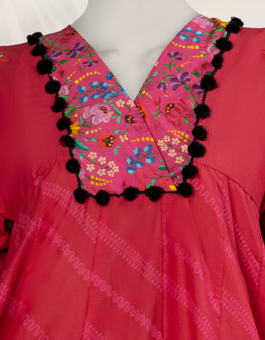 Lawn Pink Kurti - J. Junaid Jamshed