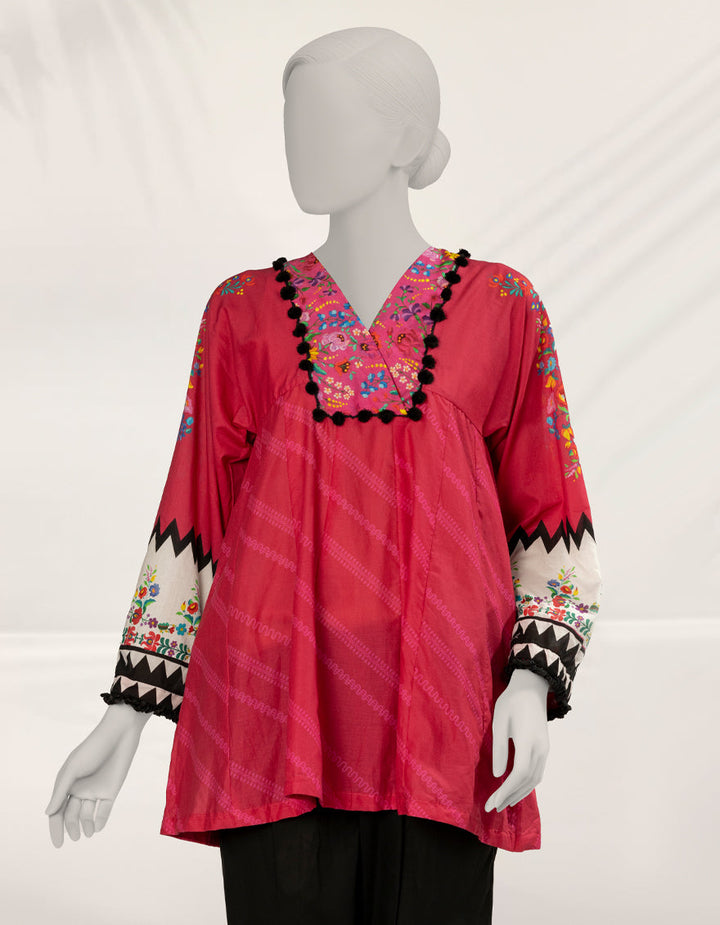 Lawn Pink Kurti - J. Junaid Jamshed