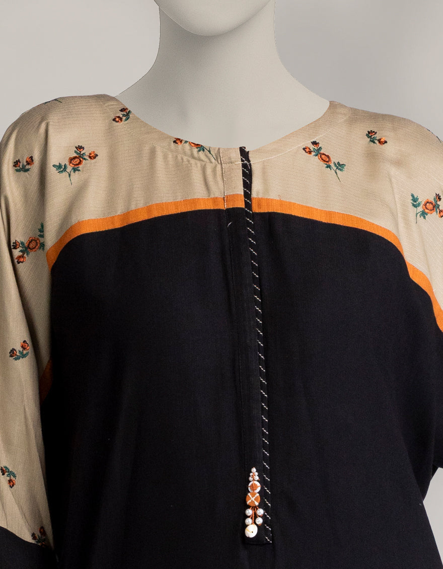 Pashmina Black Kurti - J. Junaid Jamshed