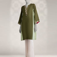 Pashmina Green Kurti - J. Junaid Jamshed
