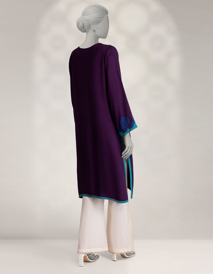 Pashmina Purple Kurti - J. Junaid Jamshed