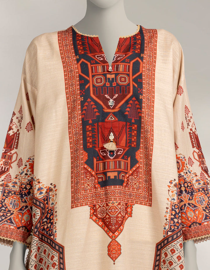 Khaddar Slub Brown Kurti - J. Junaid Jamshed