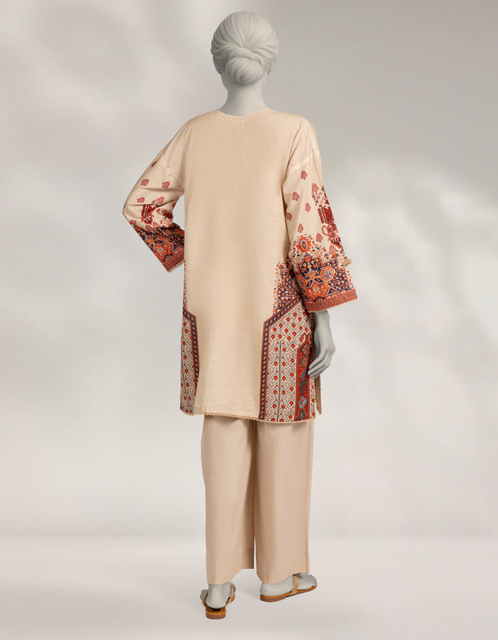 Khaddar Slub Brown Kurti - J. Junaid Jamshed