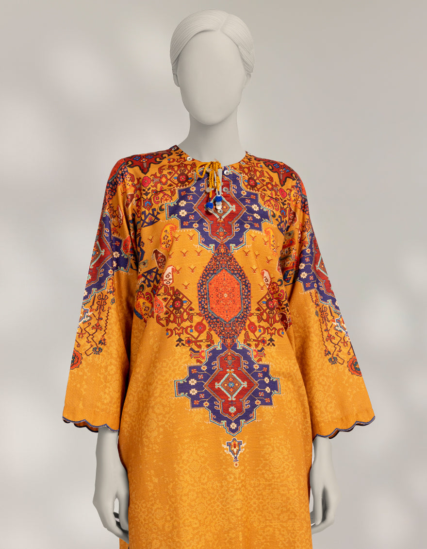 Khaddar Slub Chrome Kurti - J. Junaid Jamshed