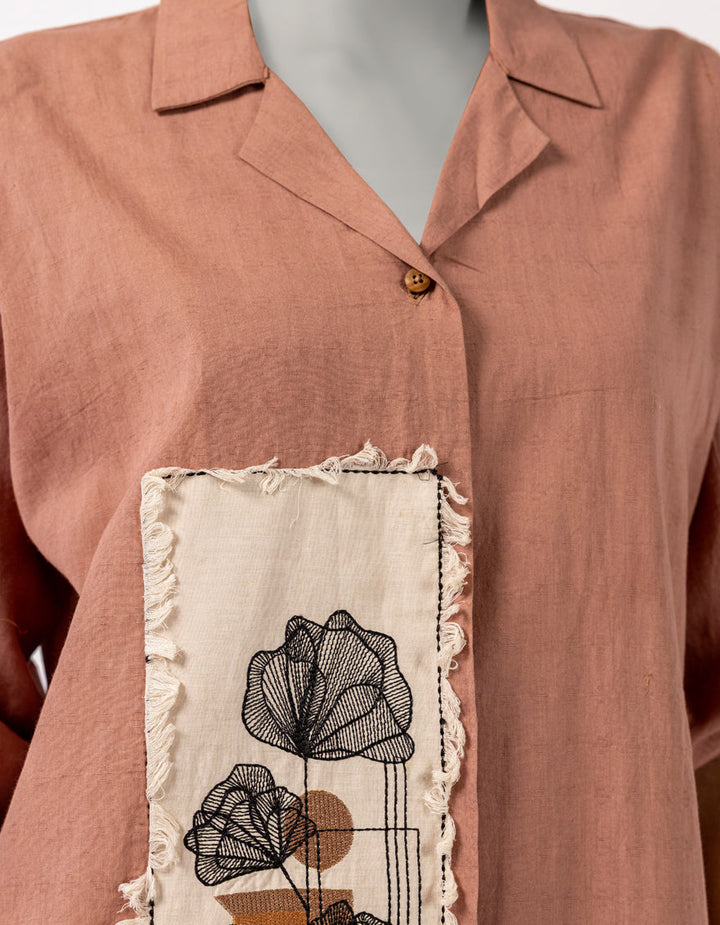 Dobby Brown Kurti - J. Junaid Jamshed