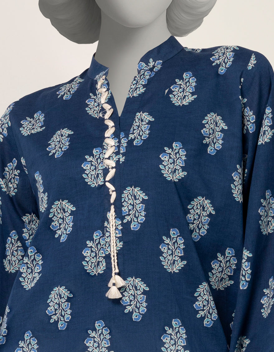 Lawn Blue Kurti - J. Junaid Jamshed