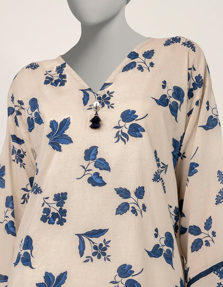 Lawn Off White Kurti - J. Junaid Jamshed