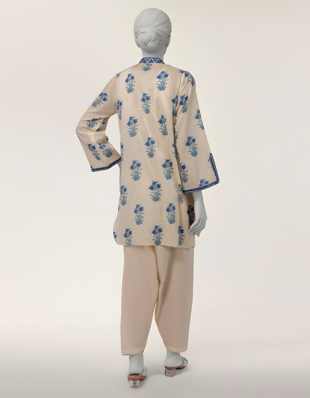 Lawn Beige Kurti - J. Junaid Jamshed