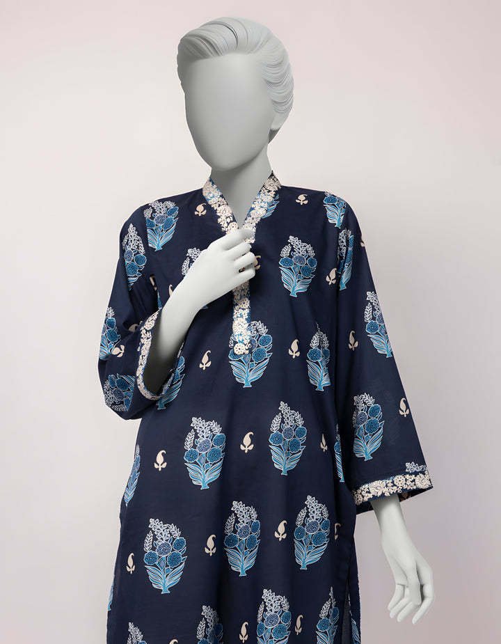 Lawn Blue Kurti - J. Junaid Jamshed