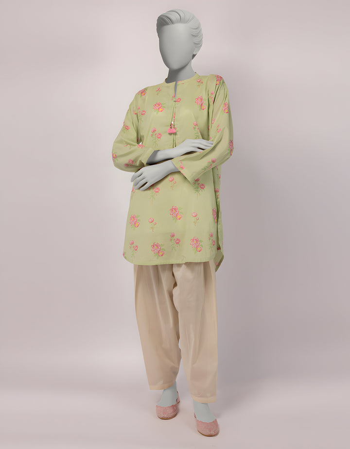 Lawn Green Kurti - J. Junaid Jamshed