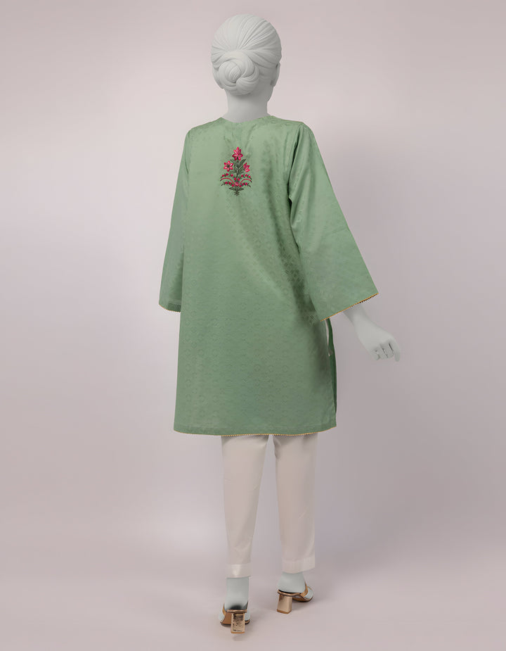 Dobby Green Kurti - J. Junaid Jamshed