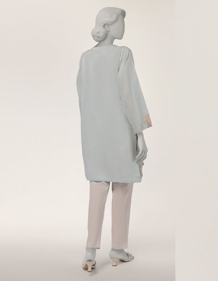 Dobby Blue Kurti - J. Junaid Jamshed