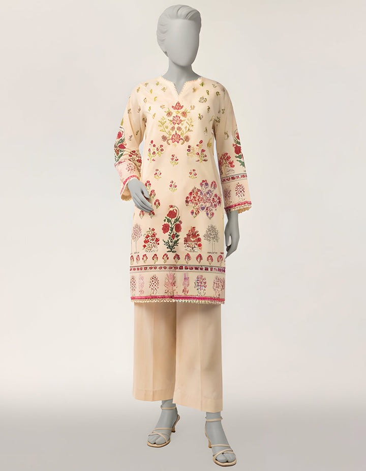 Lawn Ivory Kurti - J. Junaid Jamshed