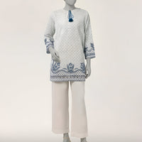Lawn White Kurti - J. Junaid Jamshed