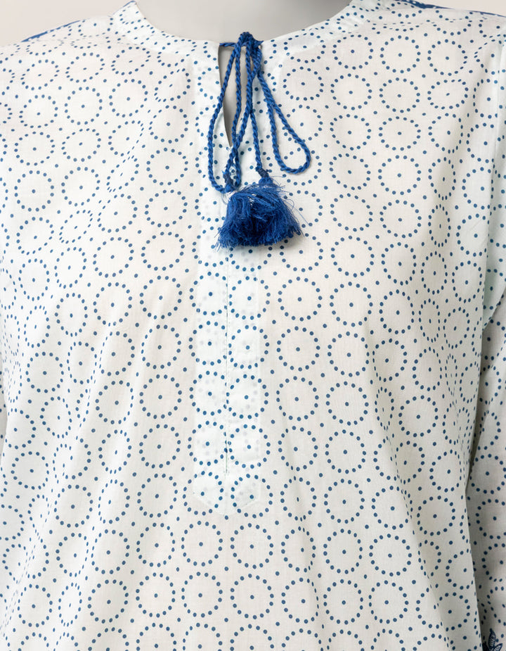 Lawn White Kurti - J. Junaid Jamshed