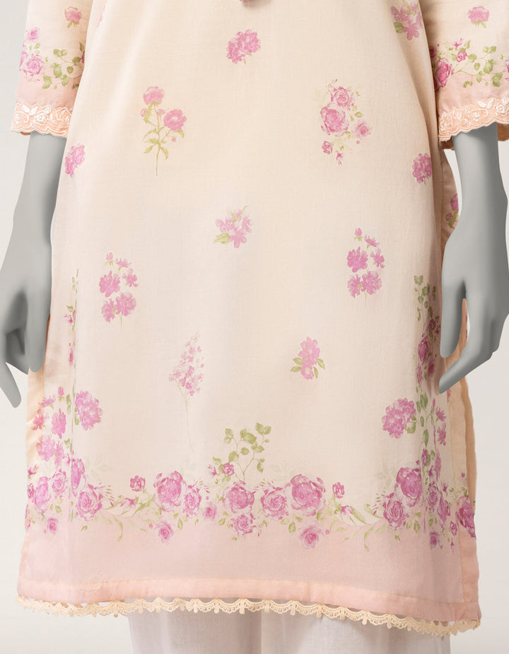 Lawn Beige Kurti - J. Junaid Jamshed