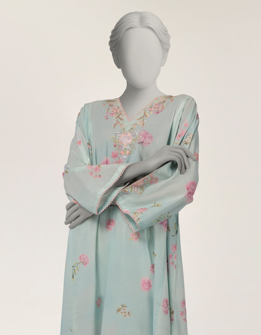 Lawn Blue Kurti - J. Junaid Jamshed