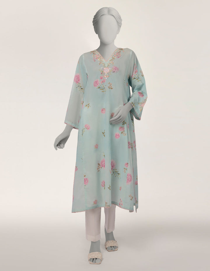 Lawn Blue Kurti - J. Junaid Jamshed