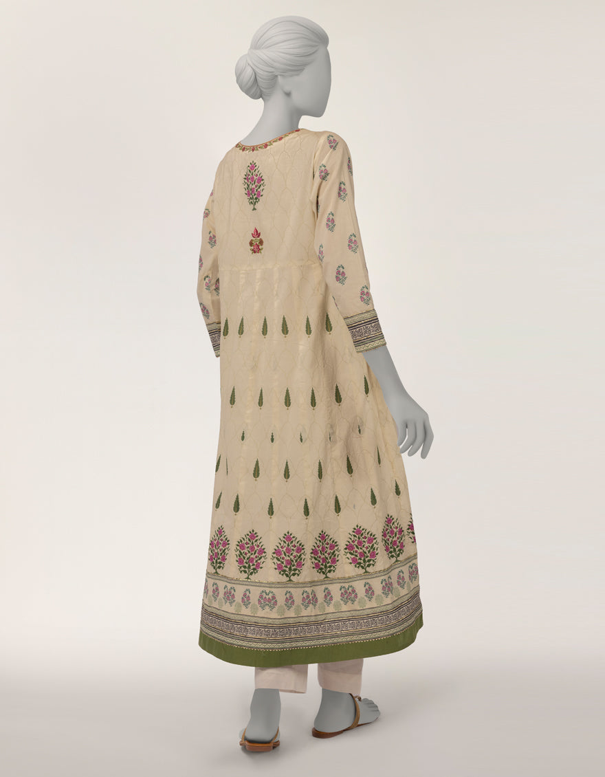 Lawn Ivory Kurti - J. Junaid Jamshed