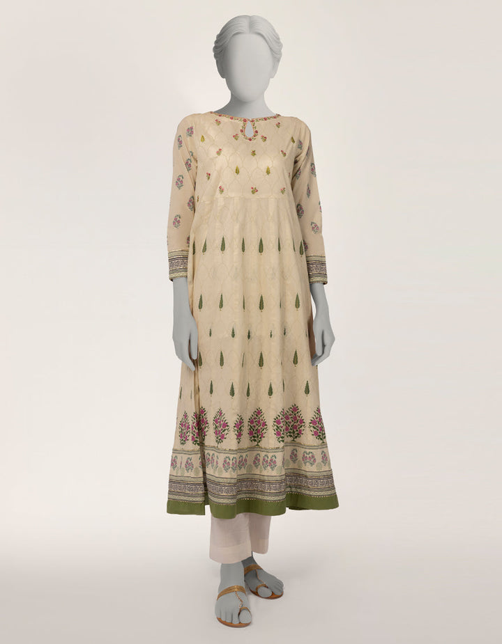 Lawn Ivory Kurti - J. Junaid Jamshed