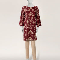 Lawn Maroon Kurti - J. Junaid Jamshed