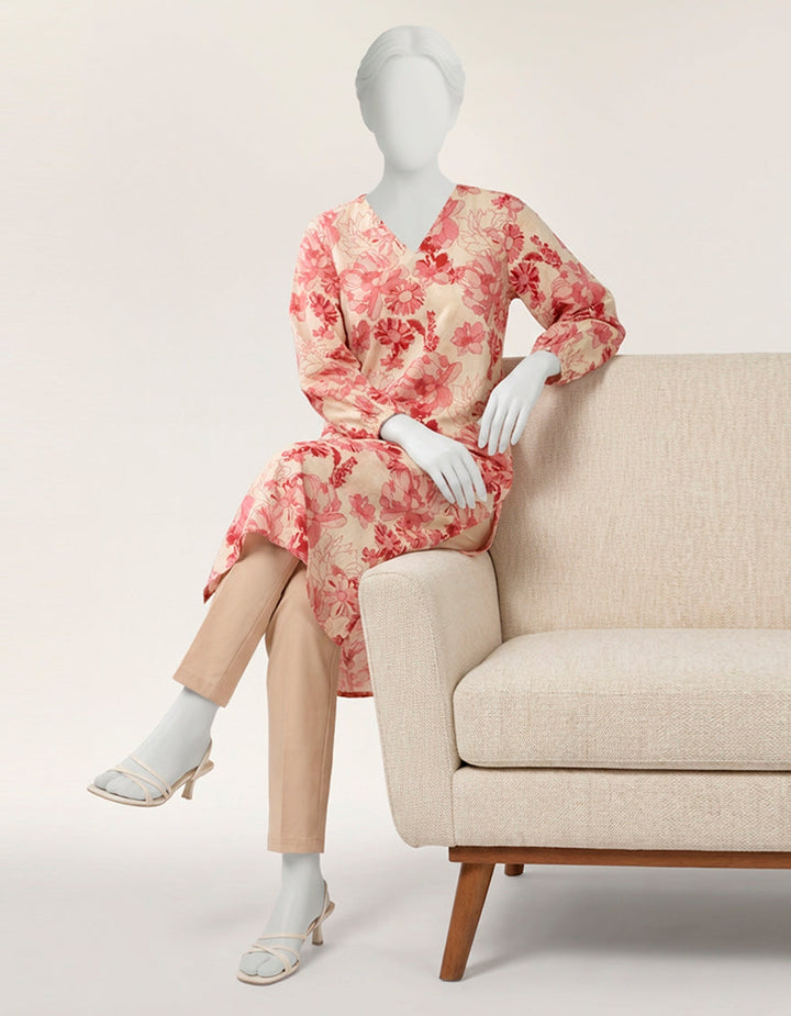 Lawn Pink Kurti - J. Junaid Jamshed