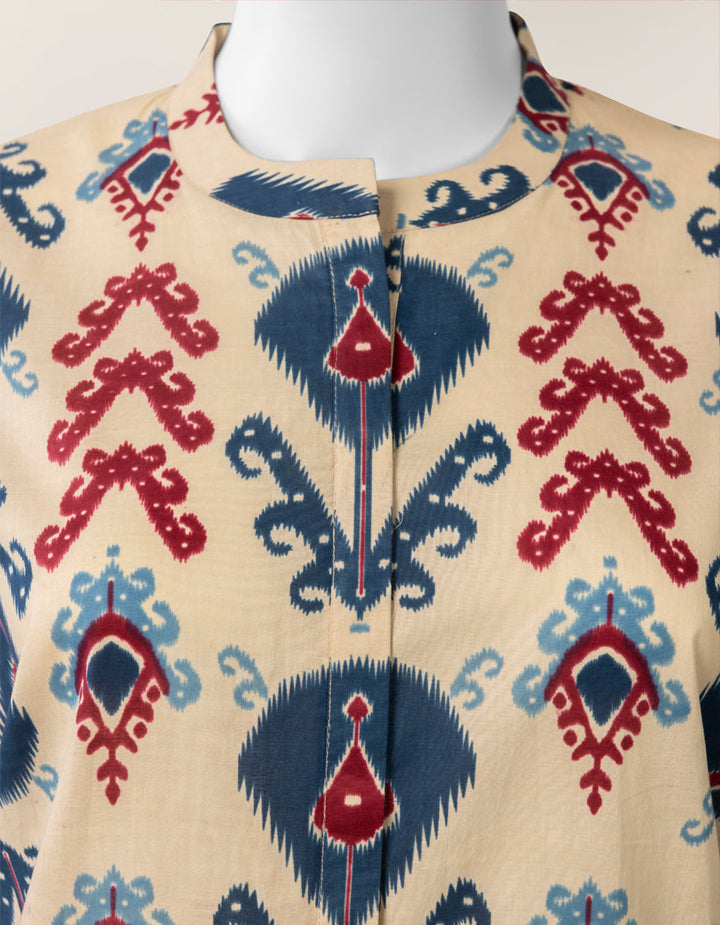 Lawn Beige Kurti - J. Junaid Jamshed