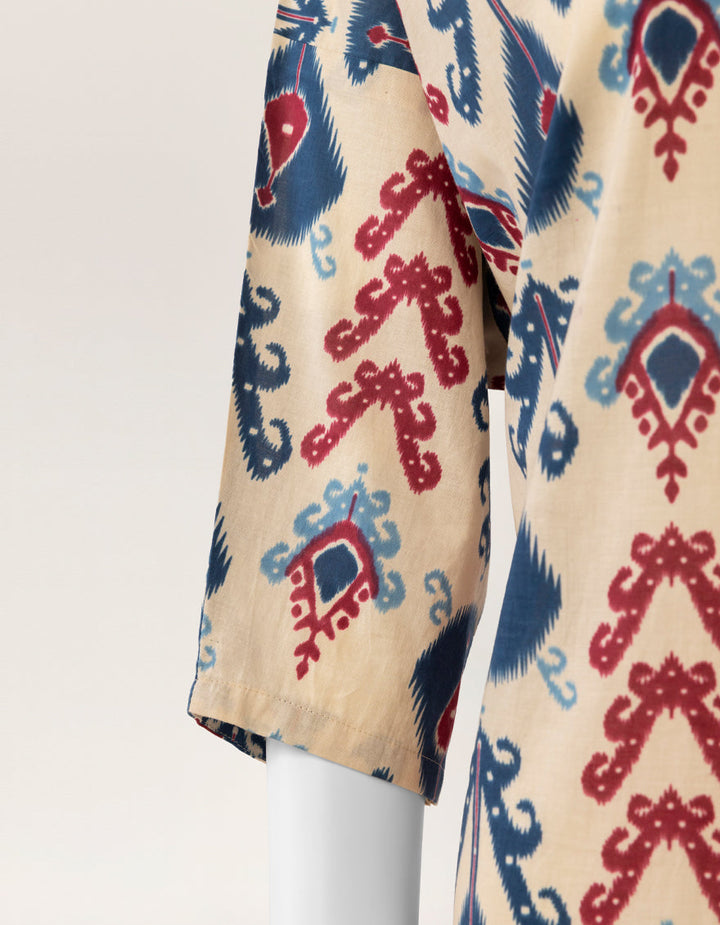 Lawn Beige Kurti - J. Junaid Jamshed