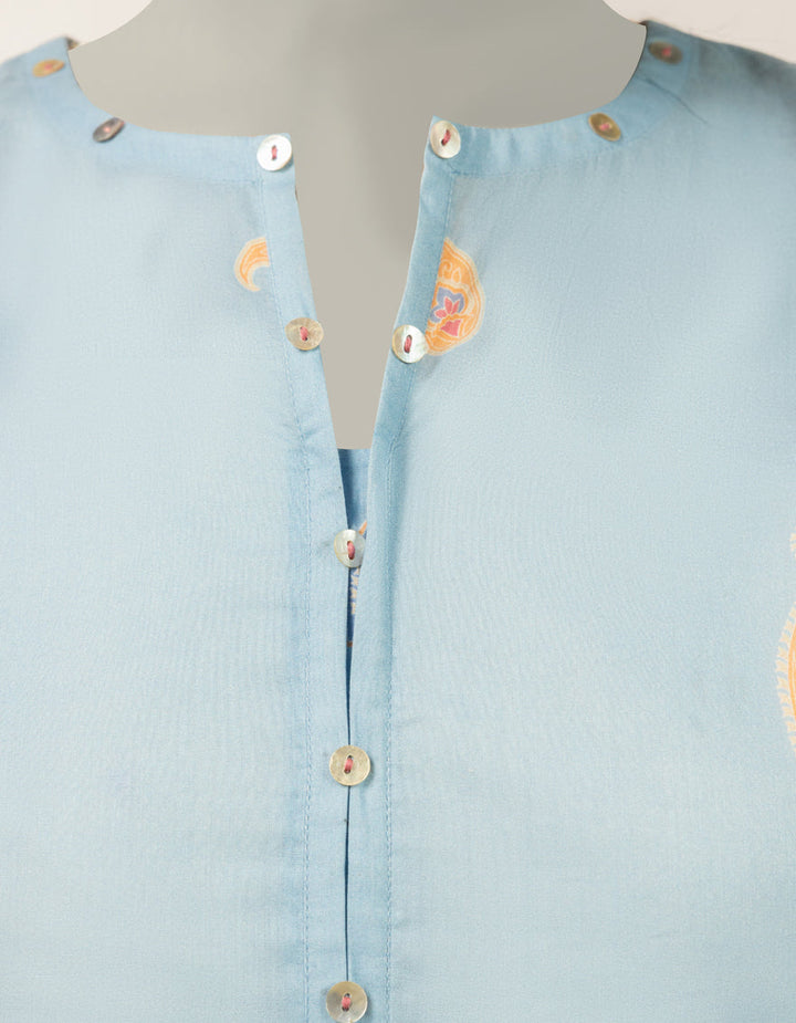 Lawn Blue Kurti - J. Junaid Jamshed
