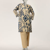 Lawn Beige Kurti - J. Junaid Jamshed